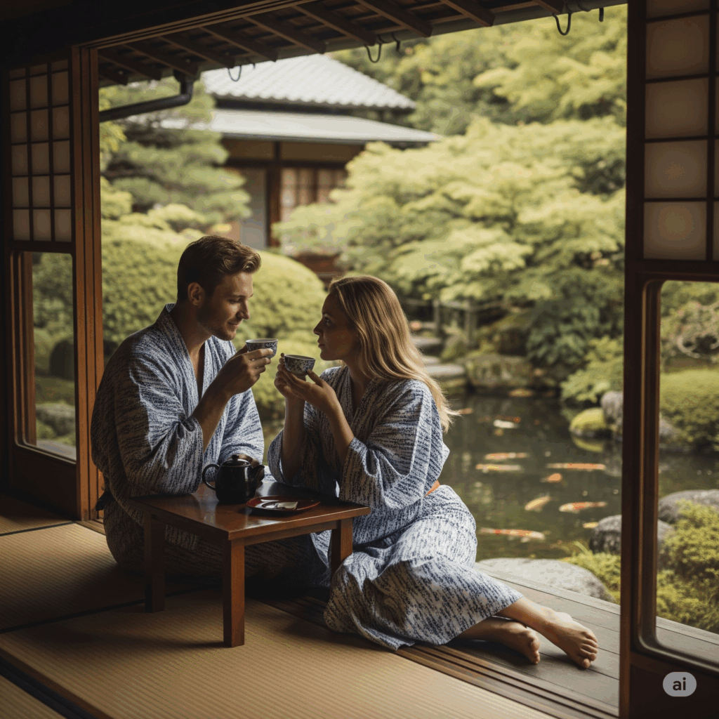 恋人と旅館に